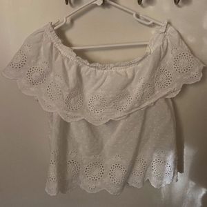 White Eyelet Off-the-Shoulder